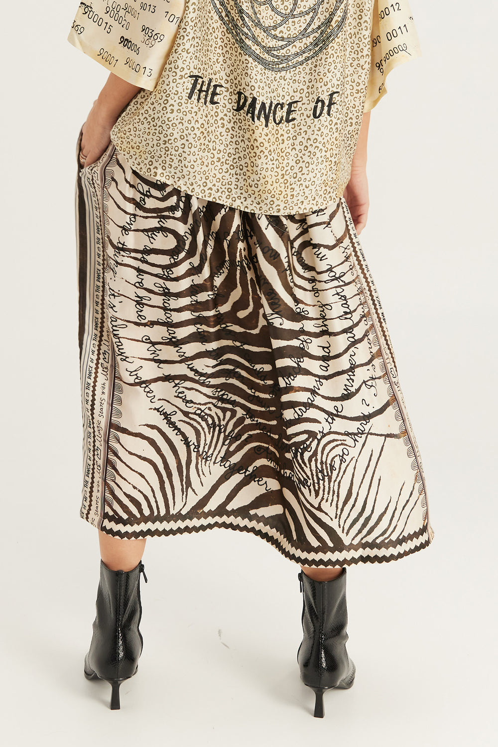 Me369 Vanessa Noir Muse midi skirt at Olivia Grace Fashion