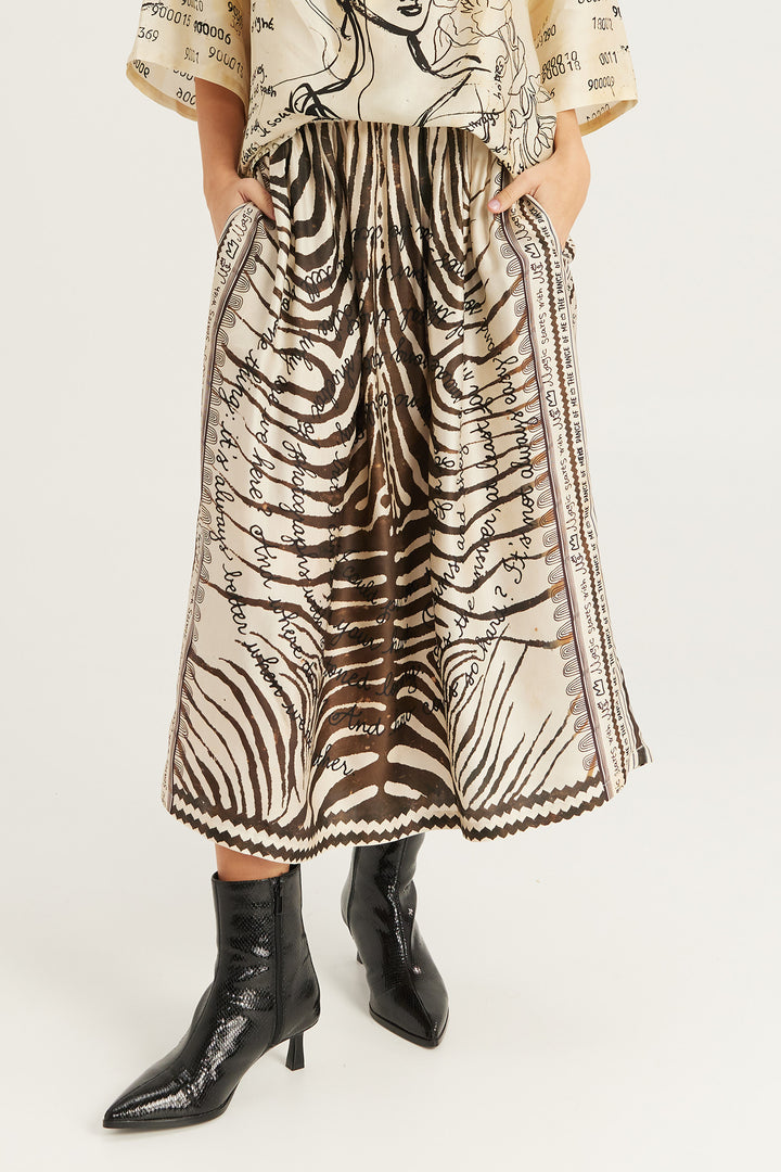 Me369 Vanessa Noir Muse midi skirt at Olivia Grace Fashion