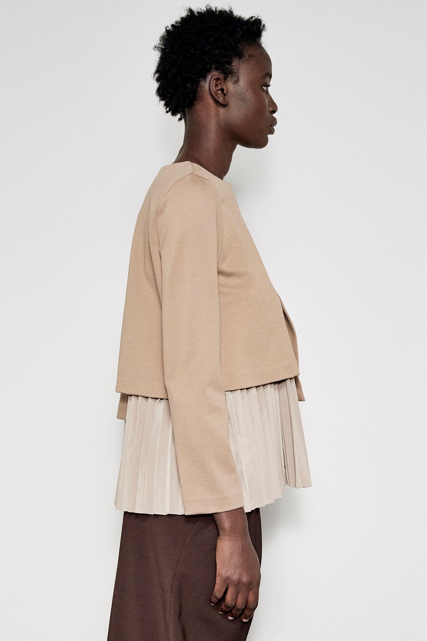 トップス Ameri vintage MEDI CONSTRUCTIVE BLOUSE MeiMeij Women's Blouse With Top Camel Brown M4IB10 257 – Olivia