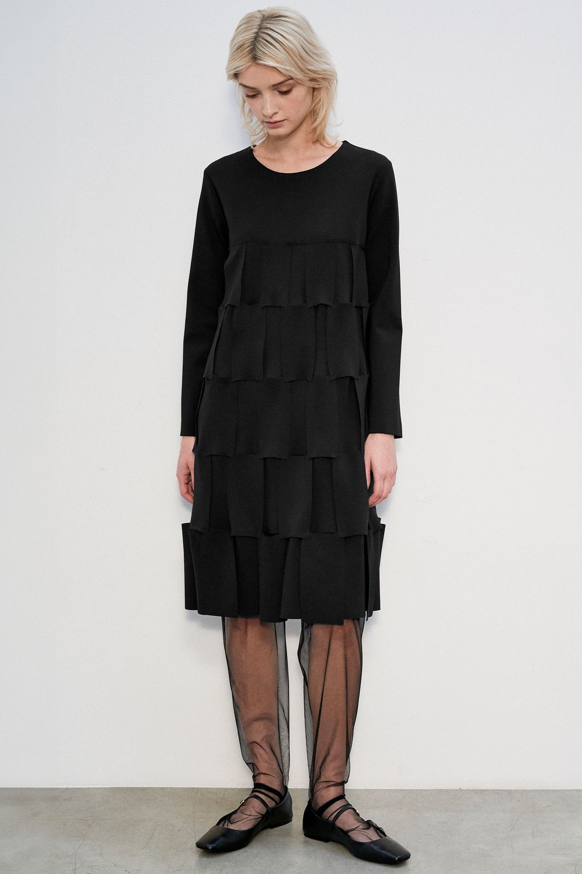 black layered dress with sleeves Black Long Sleeve Tiered Maxi Dress | Womens | X-Small | 100% Polyester | Lulus | Holiday Dresses