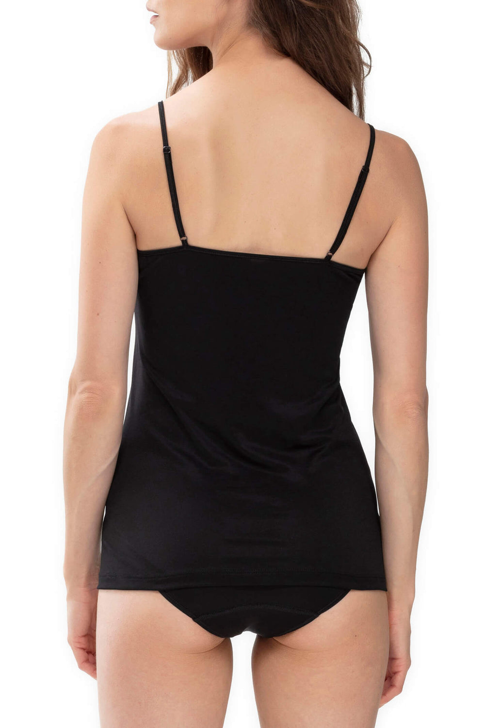 Mey 55201 Black Spaghetti Strap Vest Top - Olivia Grace Fashion