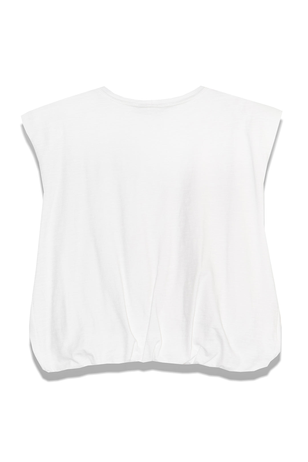 Milla 1034115 White Padded Shoulder Crop T-Shirt