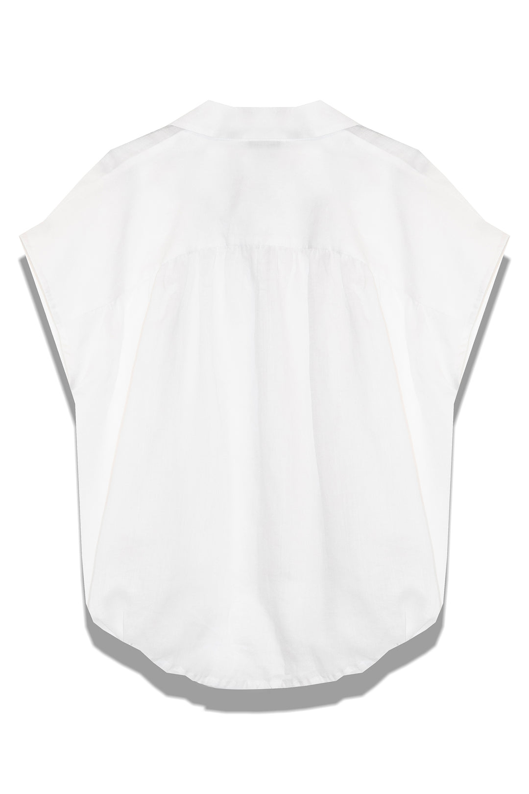 Milla 1115033 White Cap Sleeve Drawstring Shirt