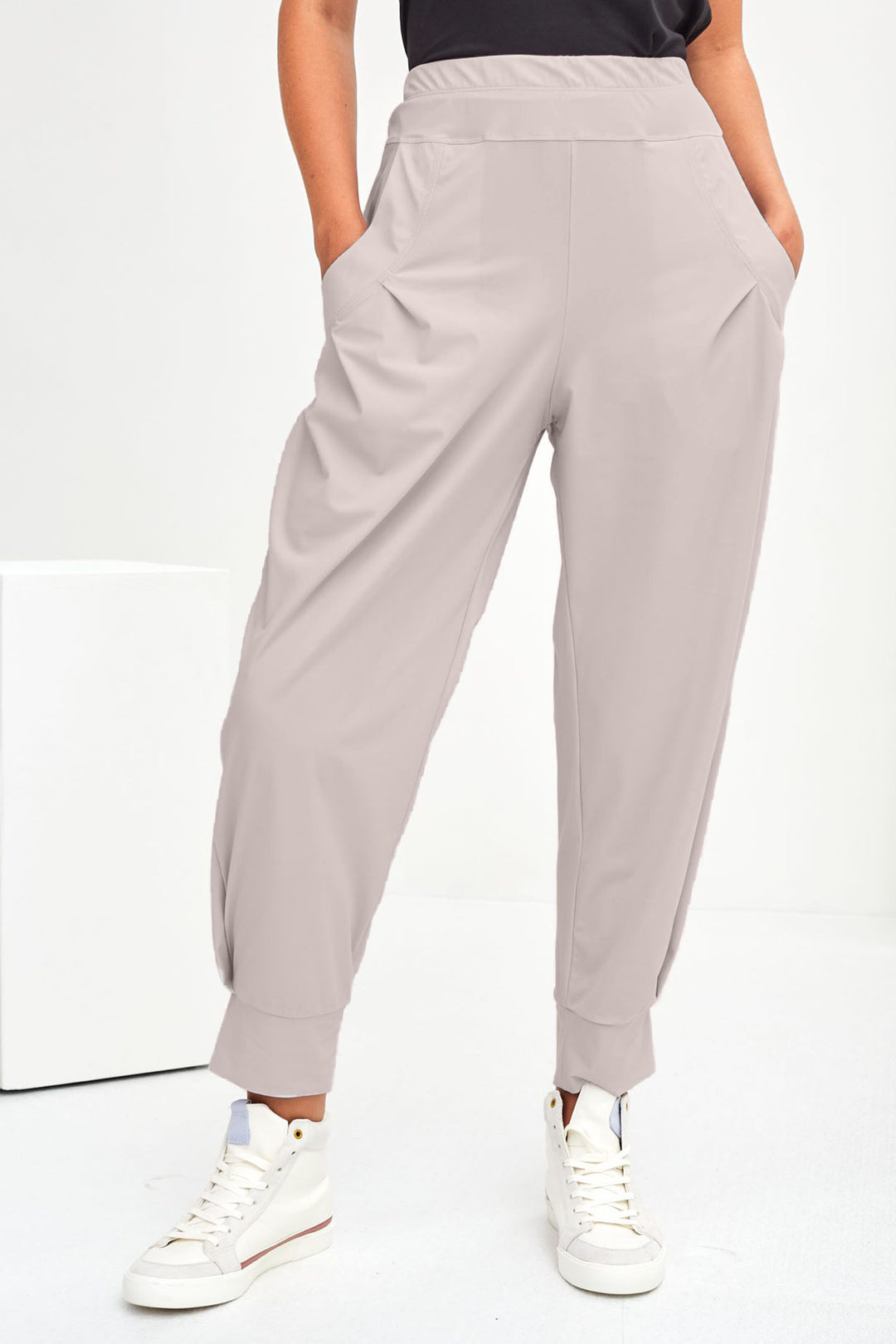 Naya NAS24101 Mink Tuck Trousers - Olivia Grace Fashion