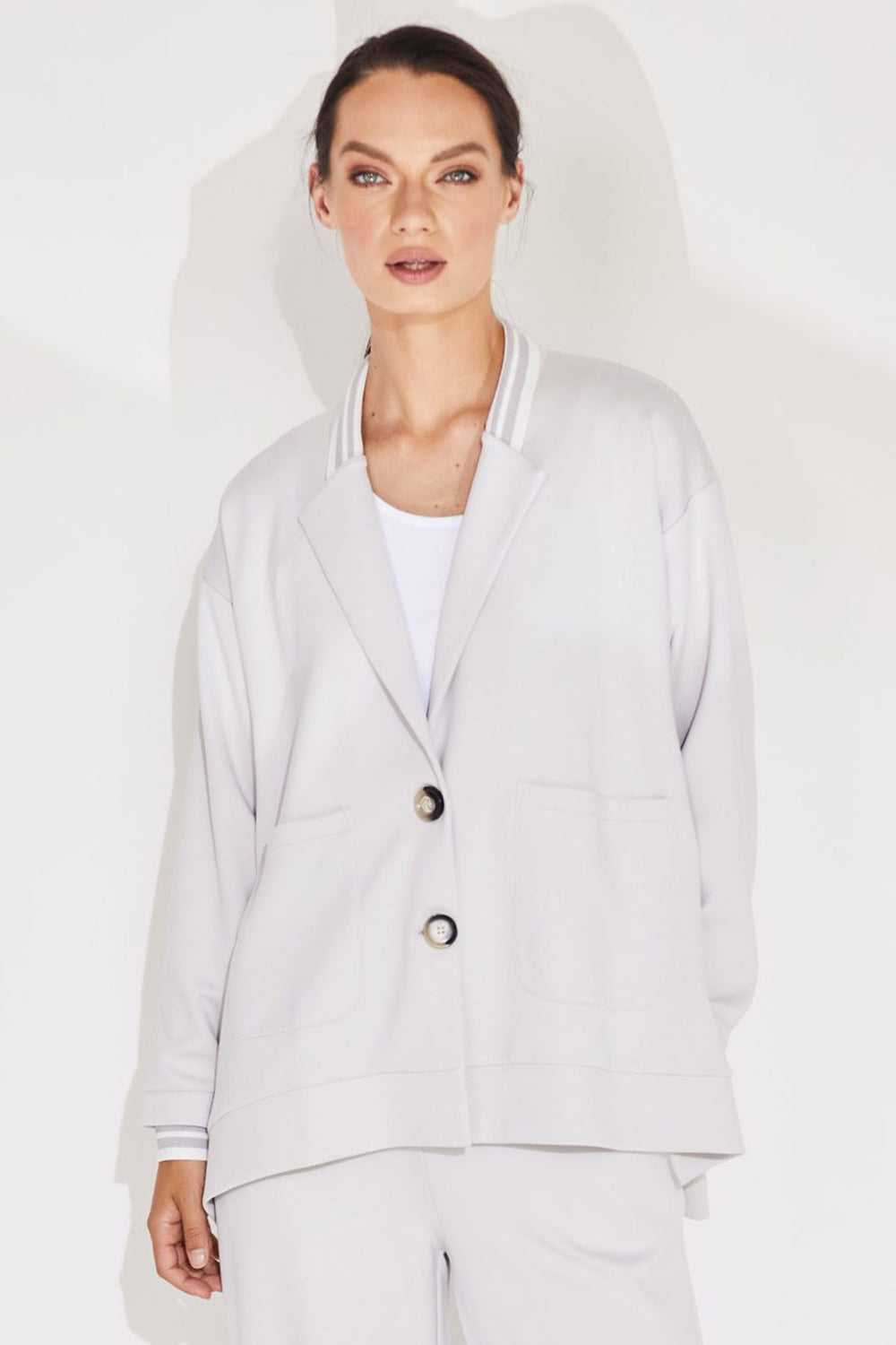 Naya NAS24182 Sand Jersey Blazer Jacket - Olivia Grace Fashion