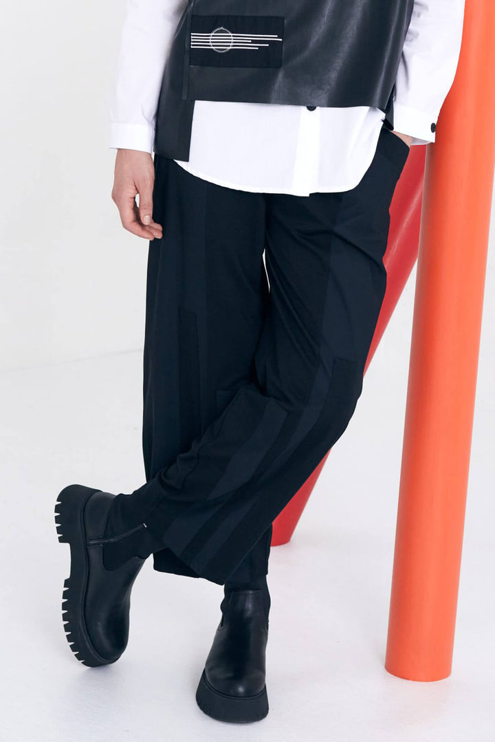 Naya NAW23135 Black Wide Leg Trousers - Olivia Grace Fashion