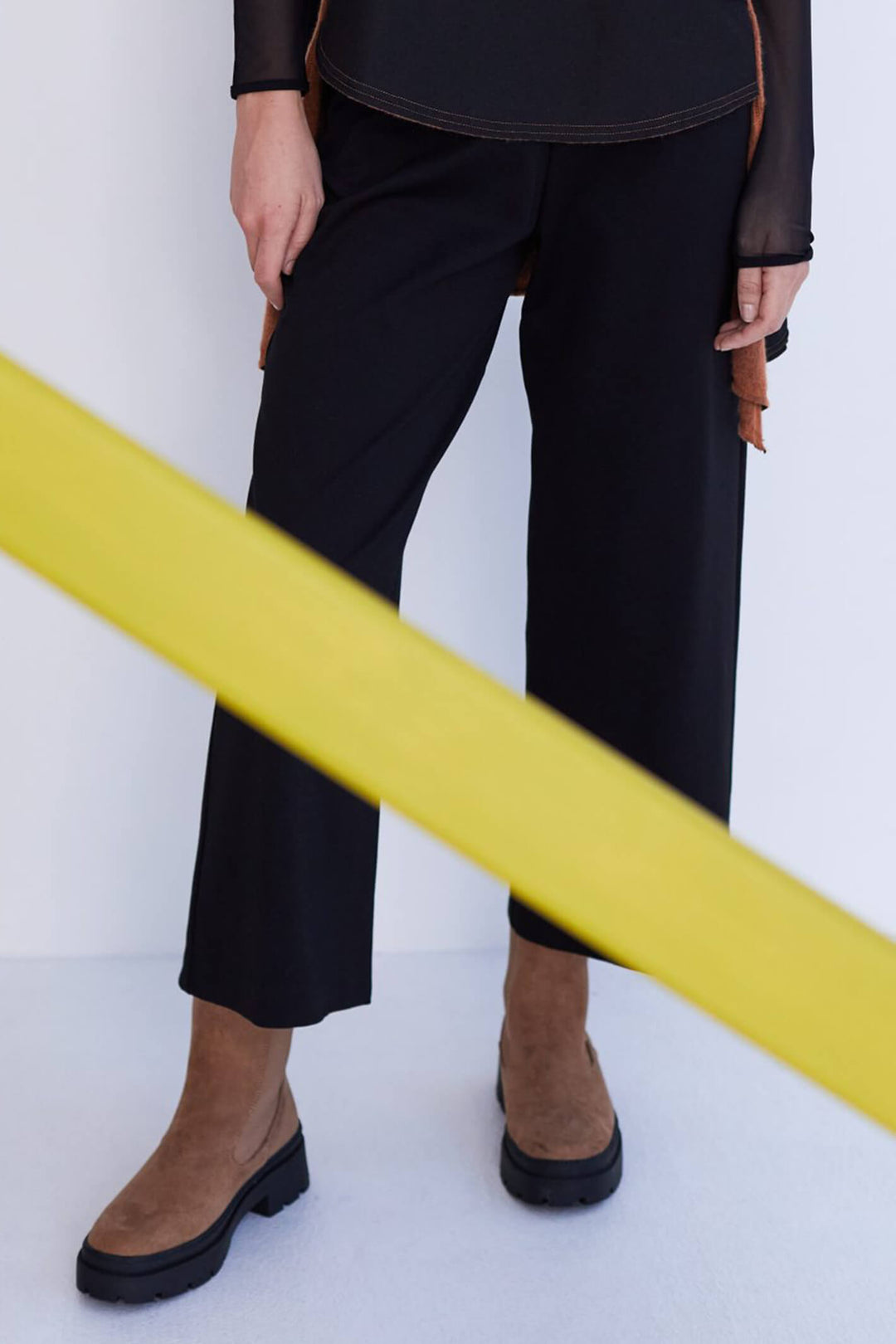 Naya NAW23226 Black Wide Leg Trousers - Olivia Grace Fashion