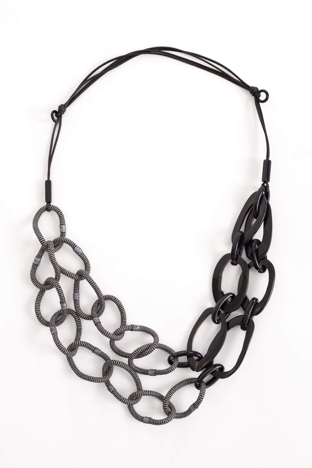 Naya NAW23271 Black Silver Necklace - Olivia Grace Fashion