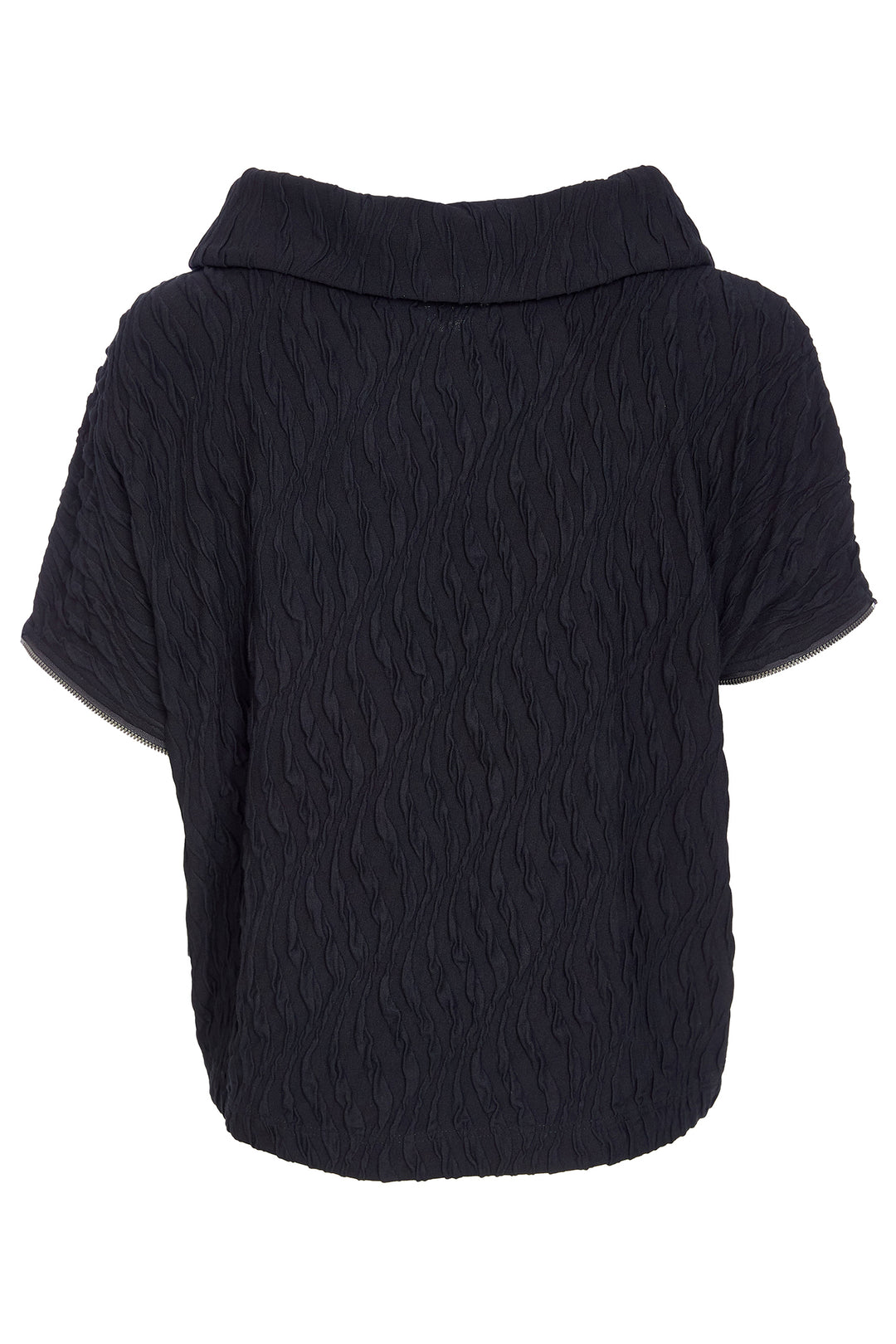 Black textured sweater on a white background