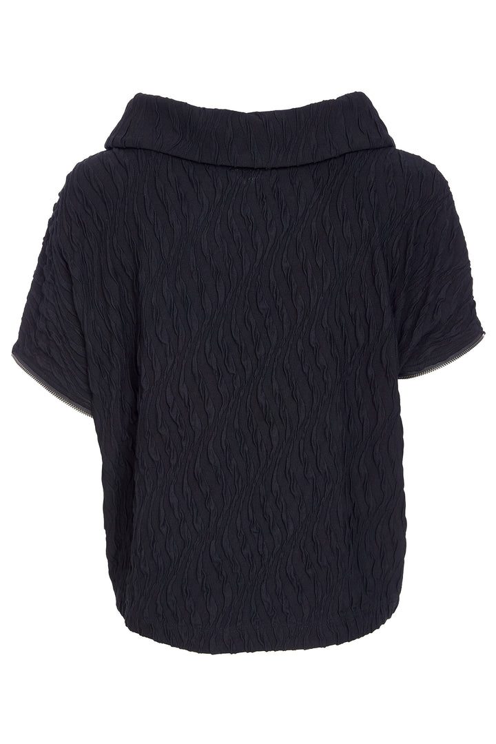 Black textured sweater on a white background