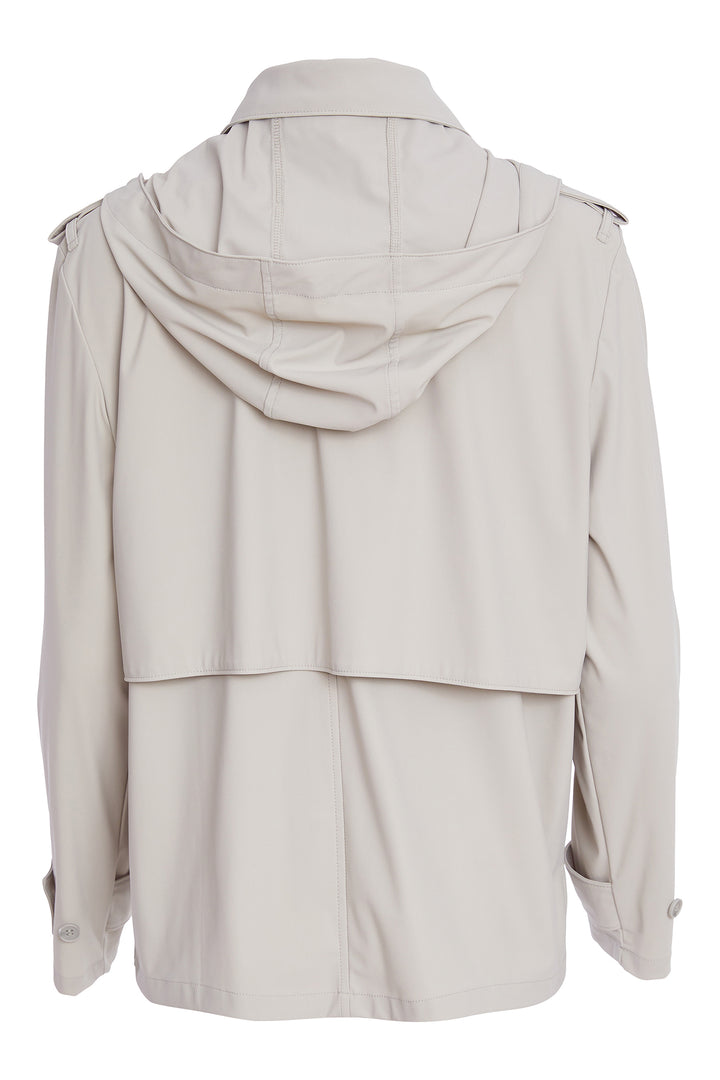 Naya NPA26197 Ash Double Breasted Hooded Jacket