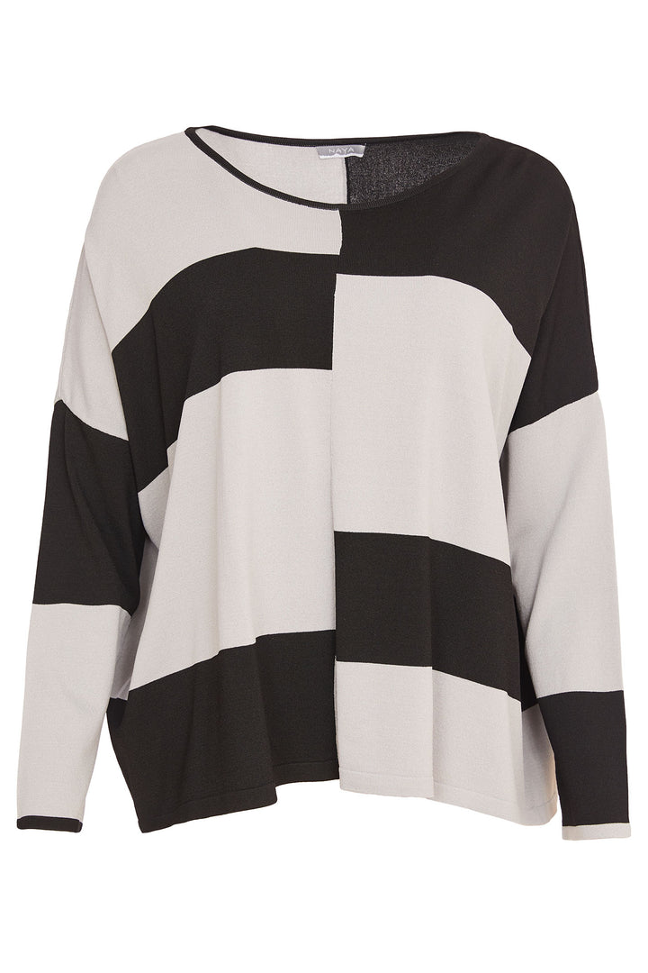 Naya Two-Tone Jumper Black Stone NAW24218 - Olivia Grace Fashion