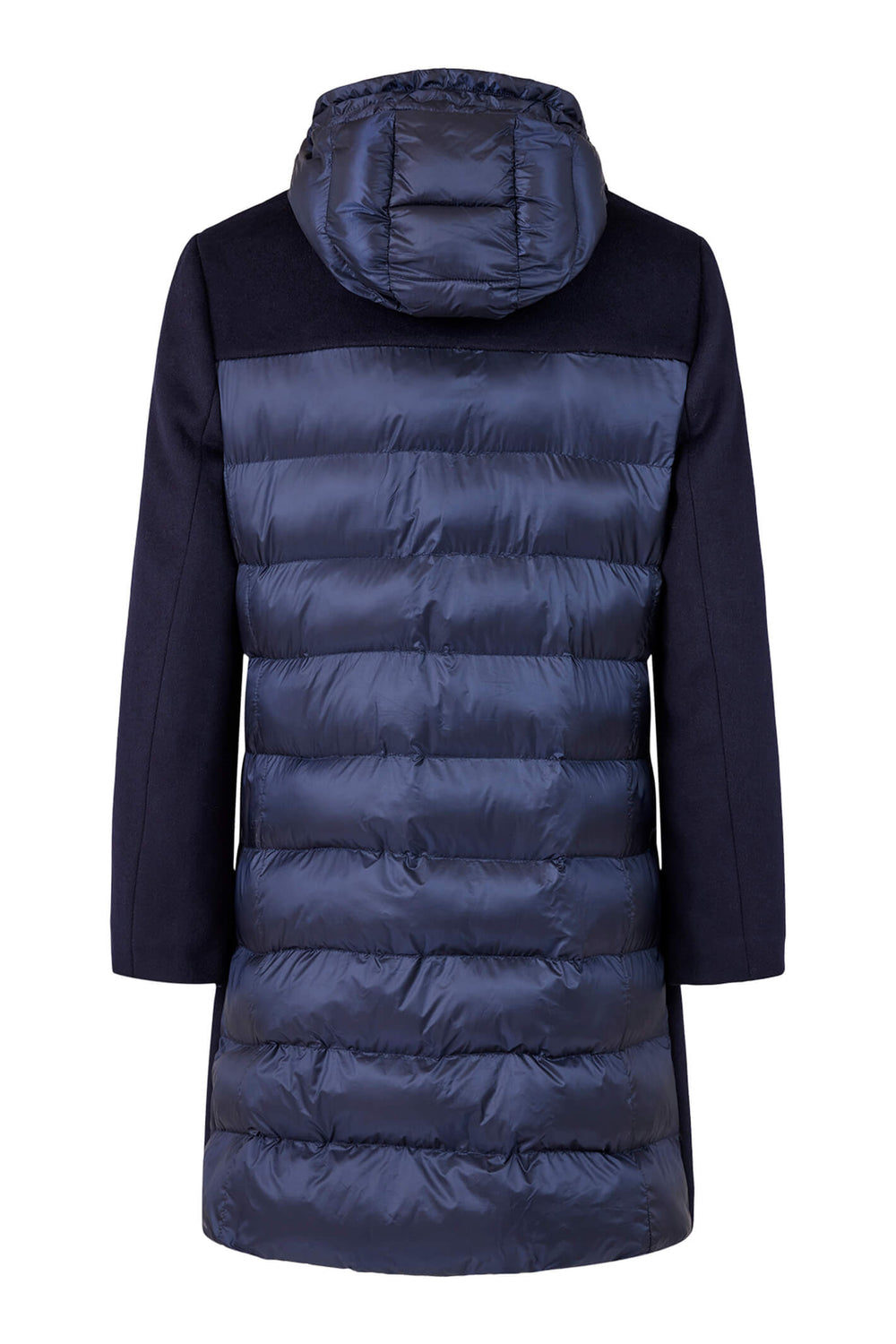 Normann 7723-55-69 Navy Blue Padded Back Coat With Hood - Olivia Grace Fashion