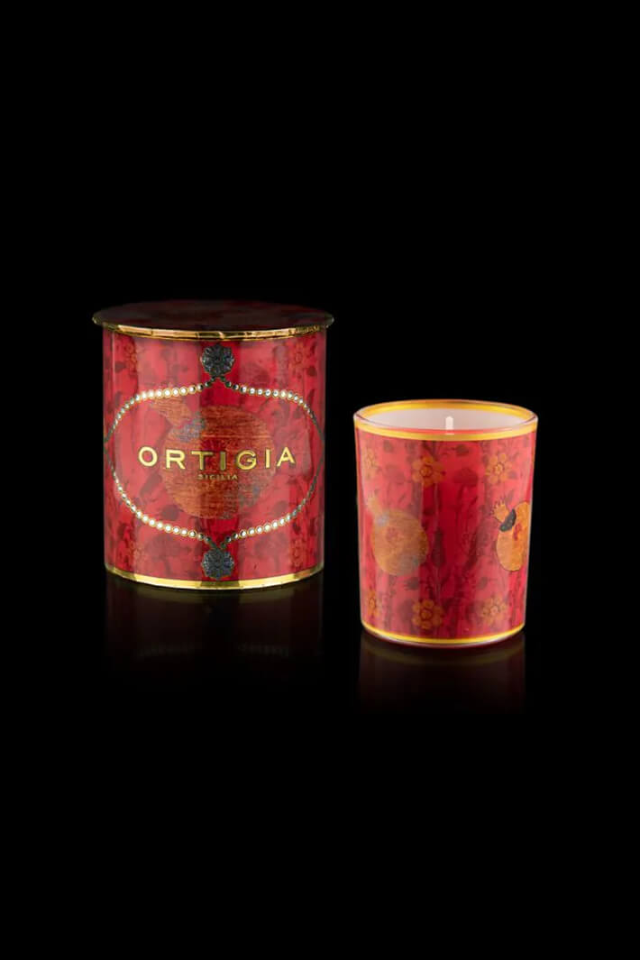 Ortigia Sicilia Melograno Decorated Candle - Olivia Grace Fashion