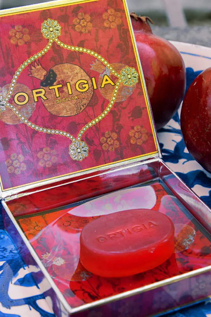 Ortigia Sicilia Melograno Glass Plate & Soap - Olivia Grace Fashion