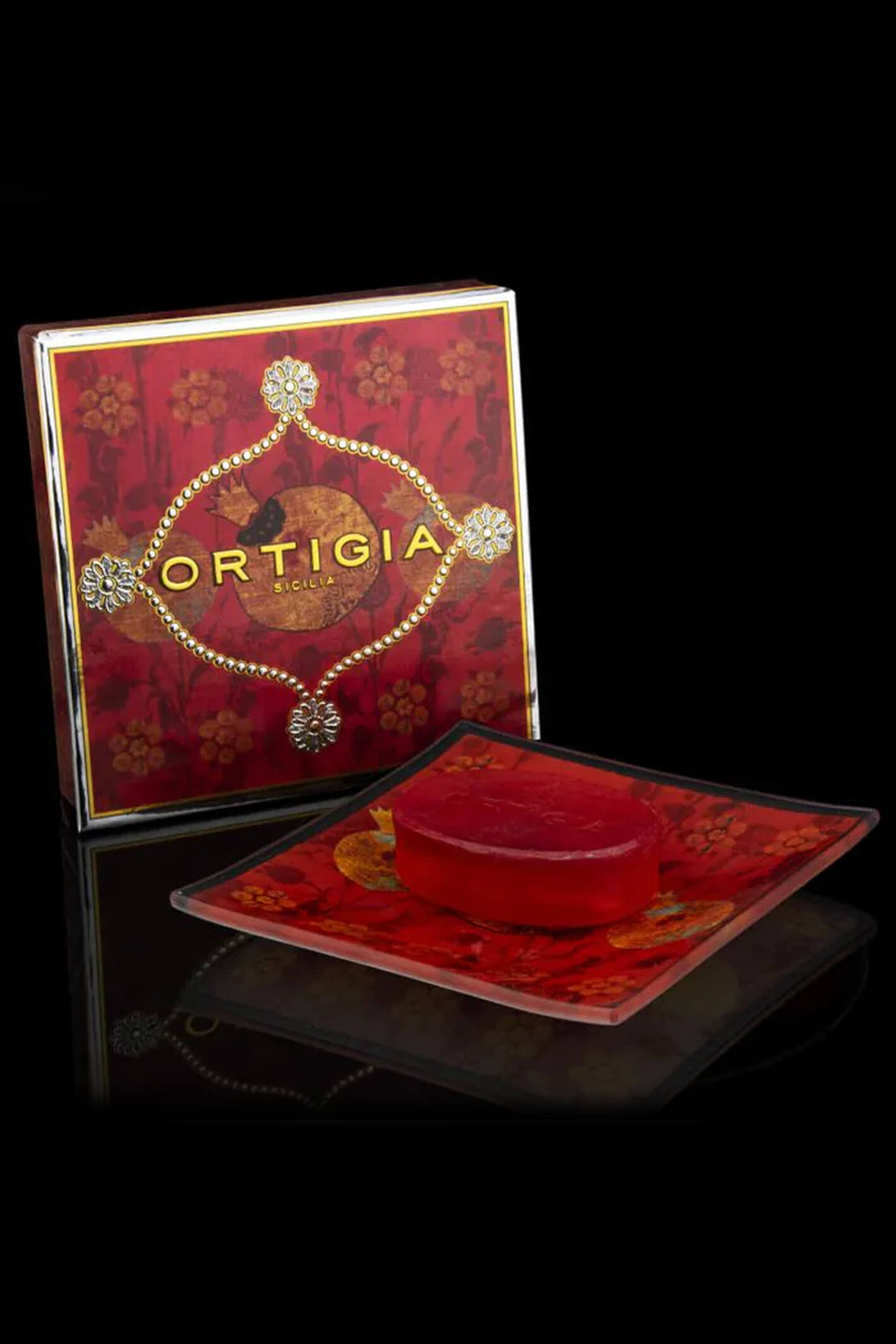 Ortigia Sicilia Melograno Glass Plate & Soap - Olivia Grace Fashion