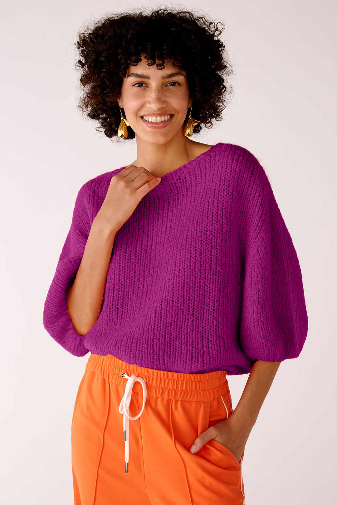 Oui 78697 Clover Pink Jumper - Olivia Grace Fashion