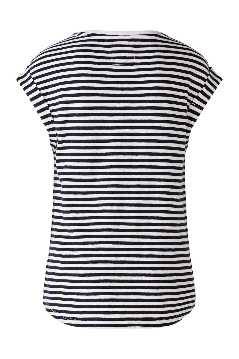 Oui 78872 Navy White Stripe Cap Sleeve T-Shirt  - Olivia Grace Fashion