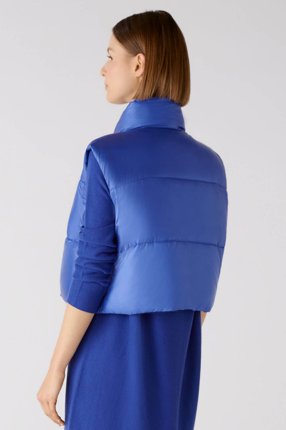 Oui 79619 Blue Padded Gilet - Olivia Grace Fashion