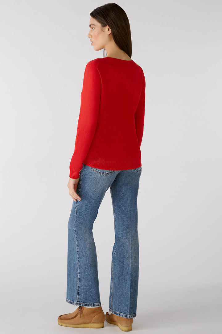 Oui 79791 Red Camel Leopard Flash Jumper - Olivia Grace Fashion