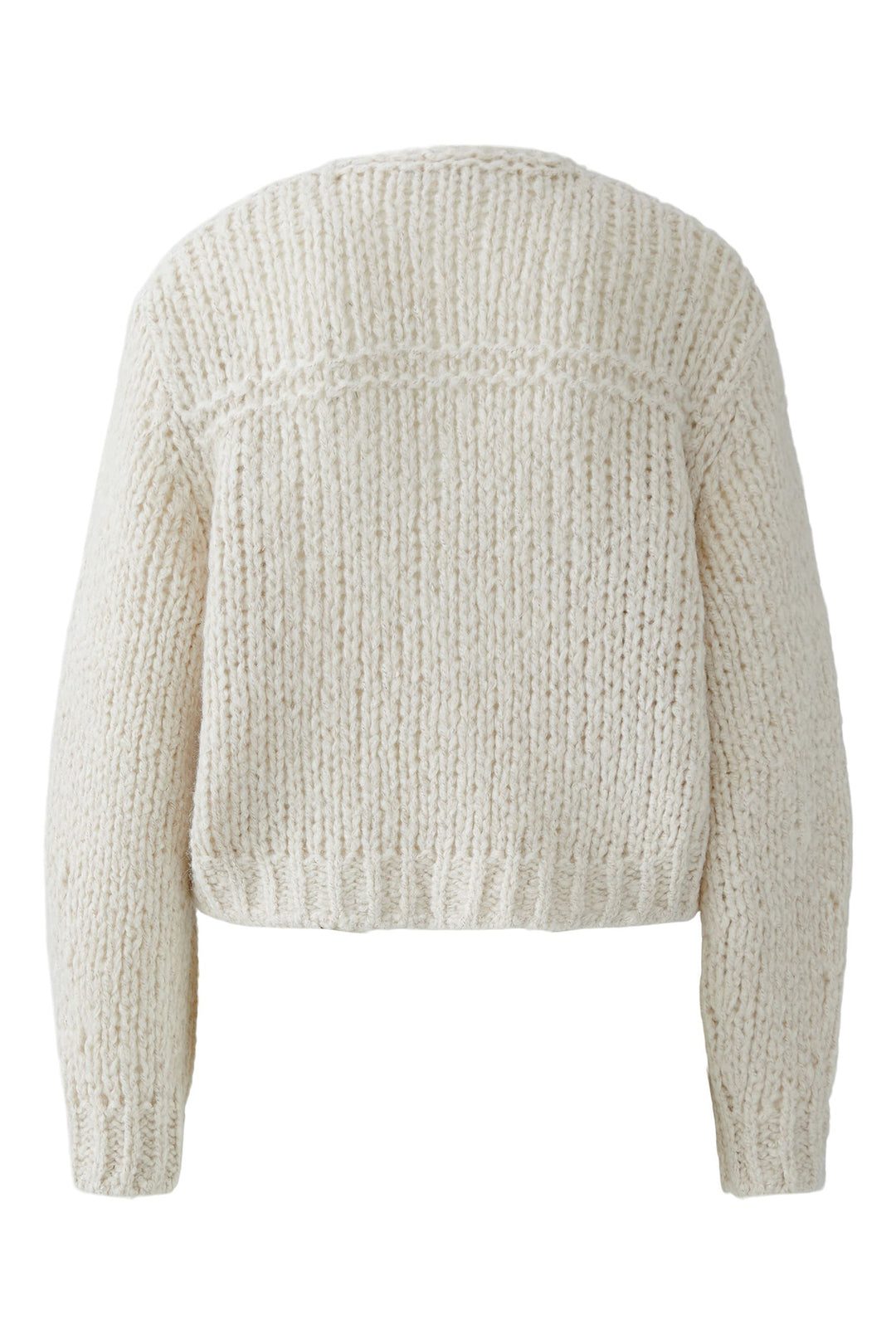 Beige knitted cardigan on a white background