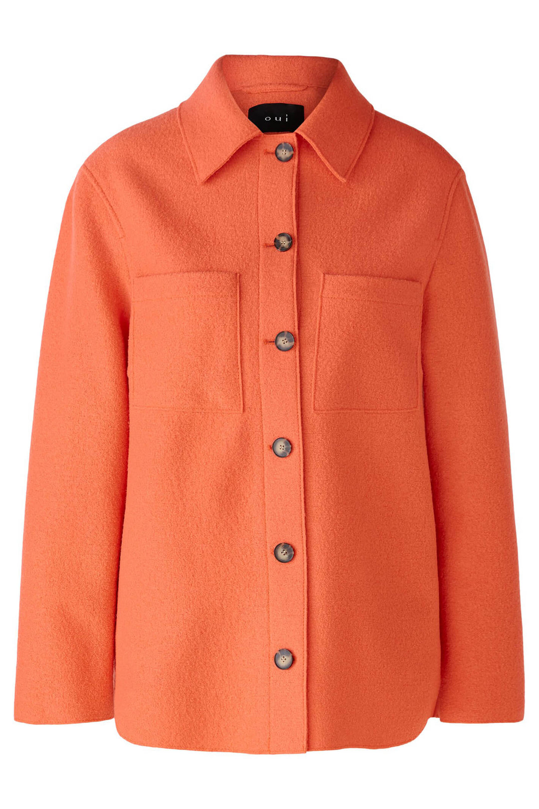 Oui 85802 Coral Button Front Jacket Shacket - Olivia Grace Fashion