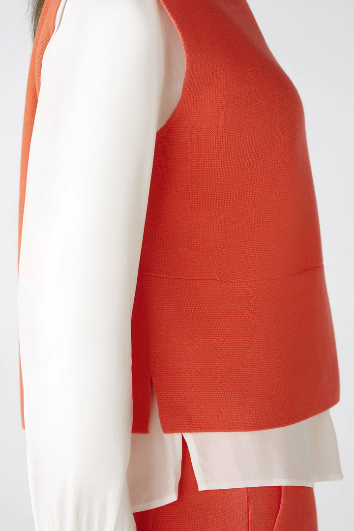 Oui 85978 Hot Coral Sleeveless Slipover Jumper - Olivia Grace Fashion