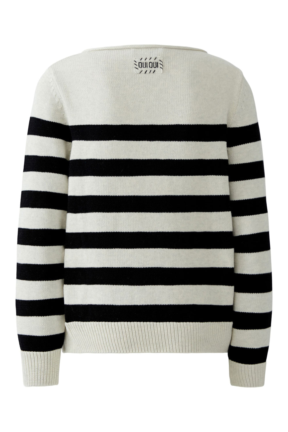 Black and white striped sweater on a white background