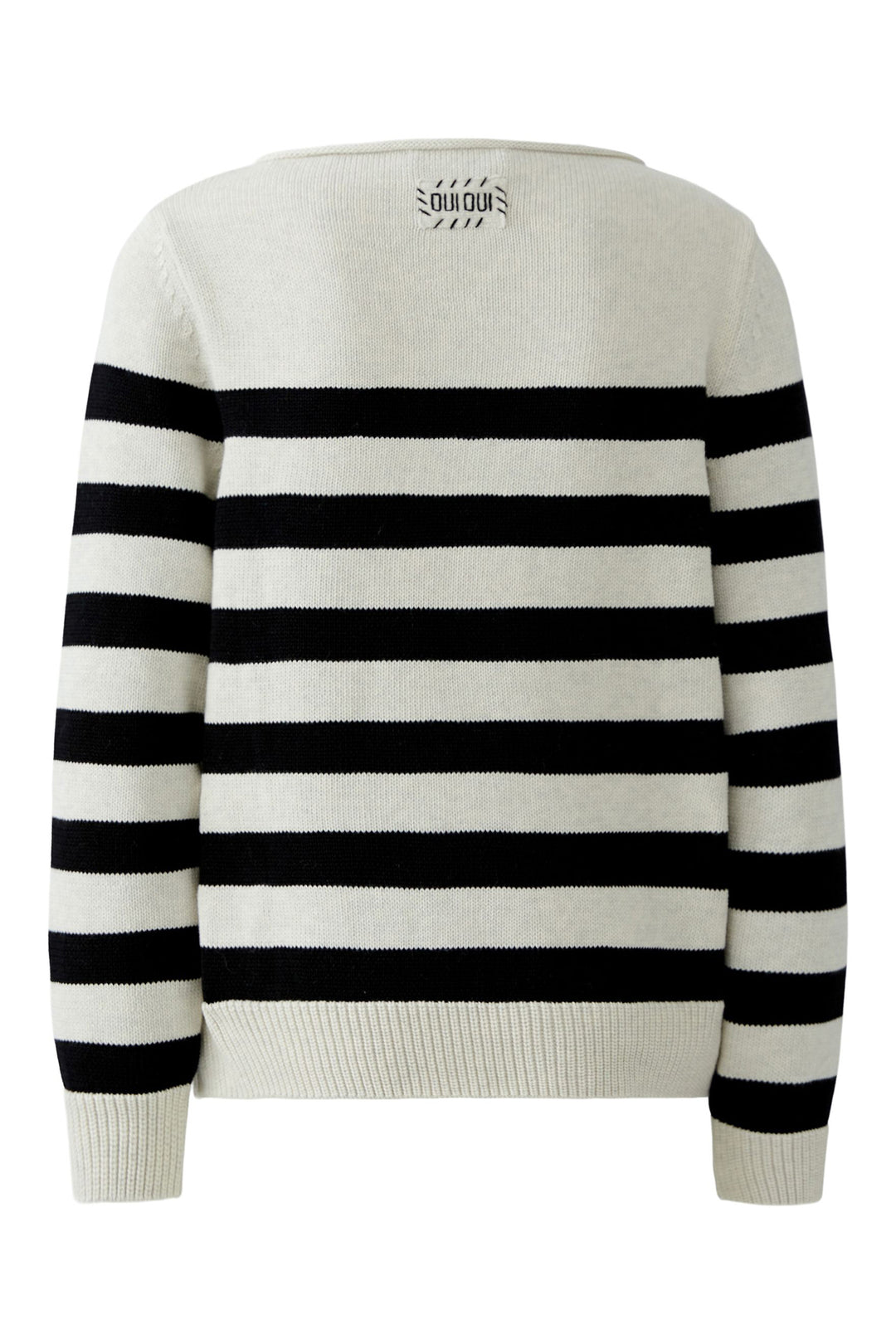 Black and white striped sweater on a white background