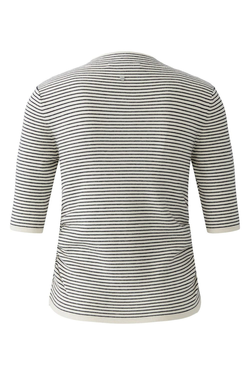 Striped shirt with three-quarter sleeves on a white background