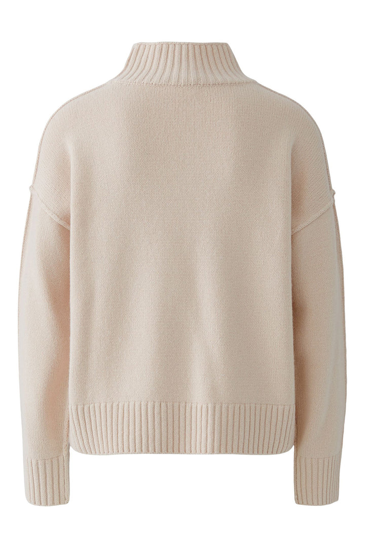 Oui 86084 Sepia Rose Pink Funnel Neck Jumper 3034