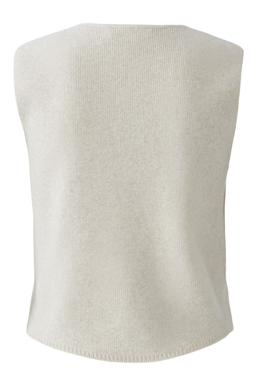 Oui 86170 Light Beige Melange Knitted Waistcoat Cardigan