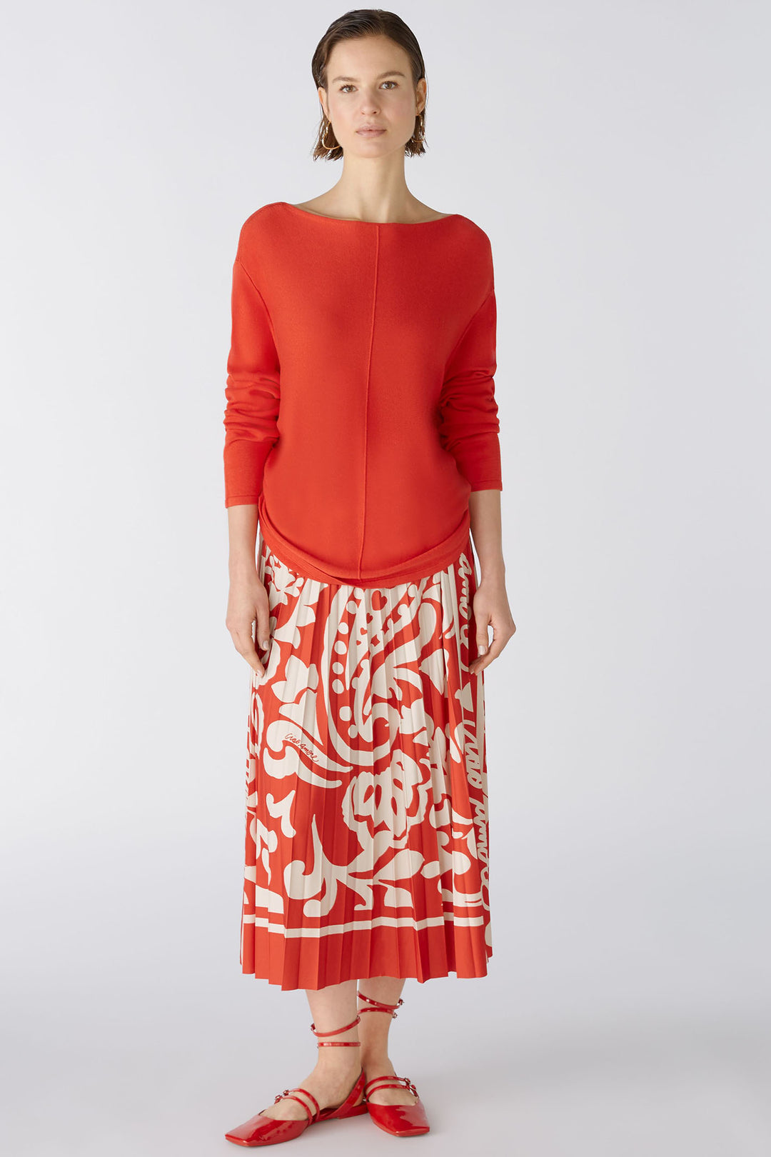 Oui 86662 Aura Orange Wide Neck Jumper