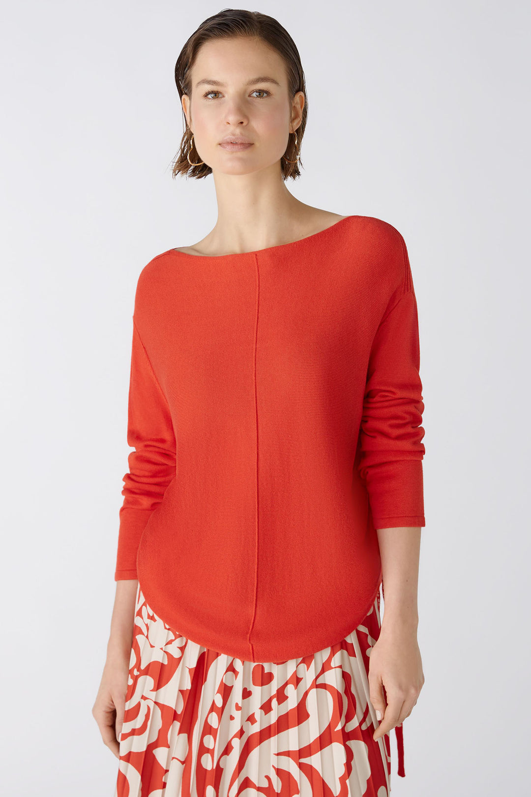 Oui 86662 Aura Orange Wide Neck Jumper