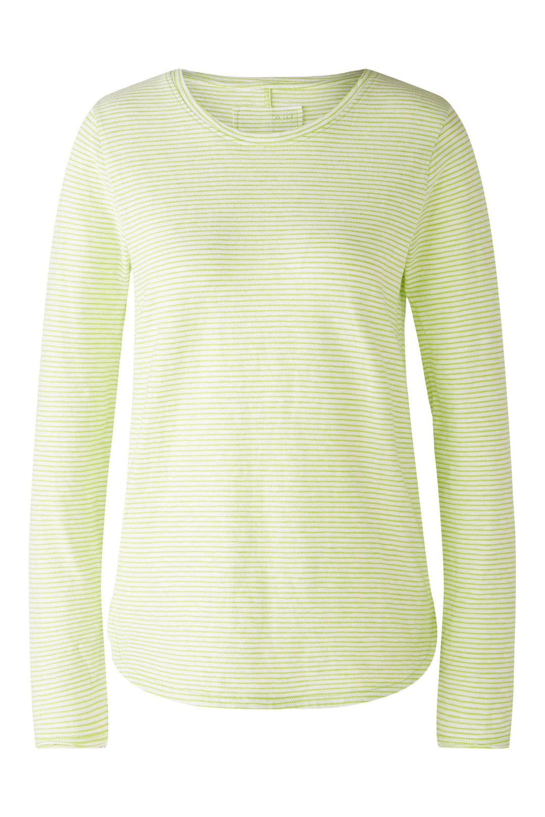 Oui 86752 Green White Stripe Breton Style Long Sleeve Top - Olivia Grace Fashion