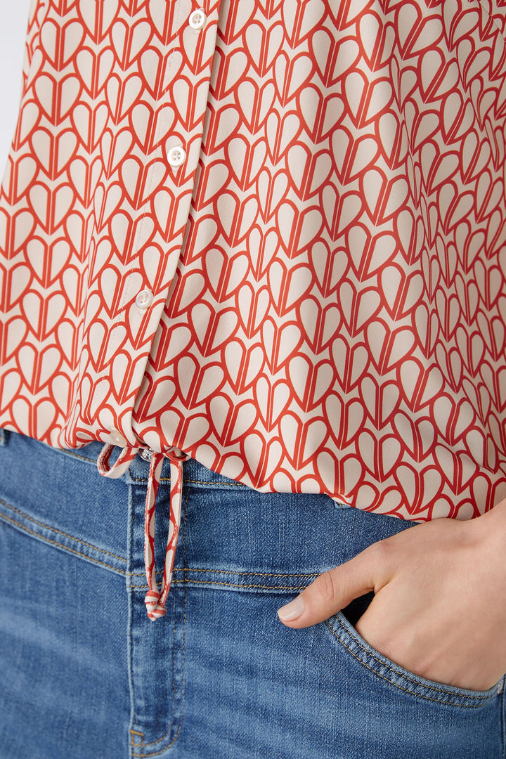 Oui 86775 White Red Heart Print Blouse - Olivia Grace Fashion