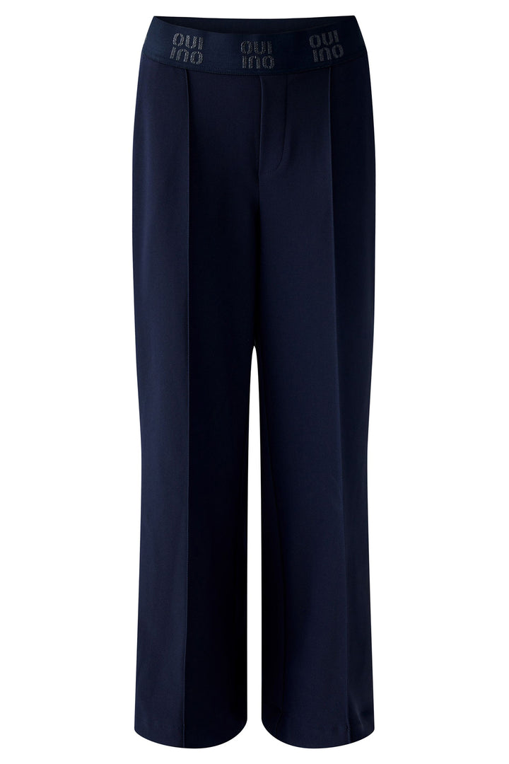 Oui 86917 Pull-On Culotte Trousers Dark Blue 5742 - Olivia Grace Fashion