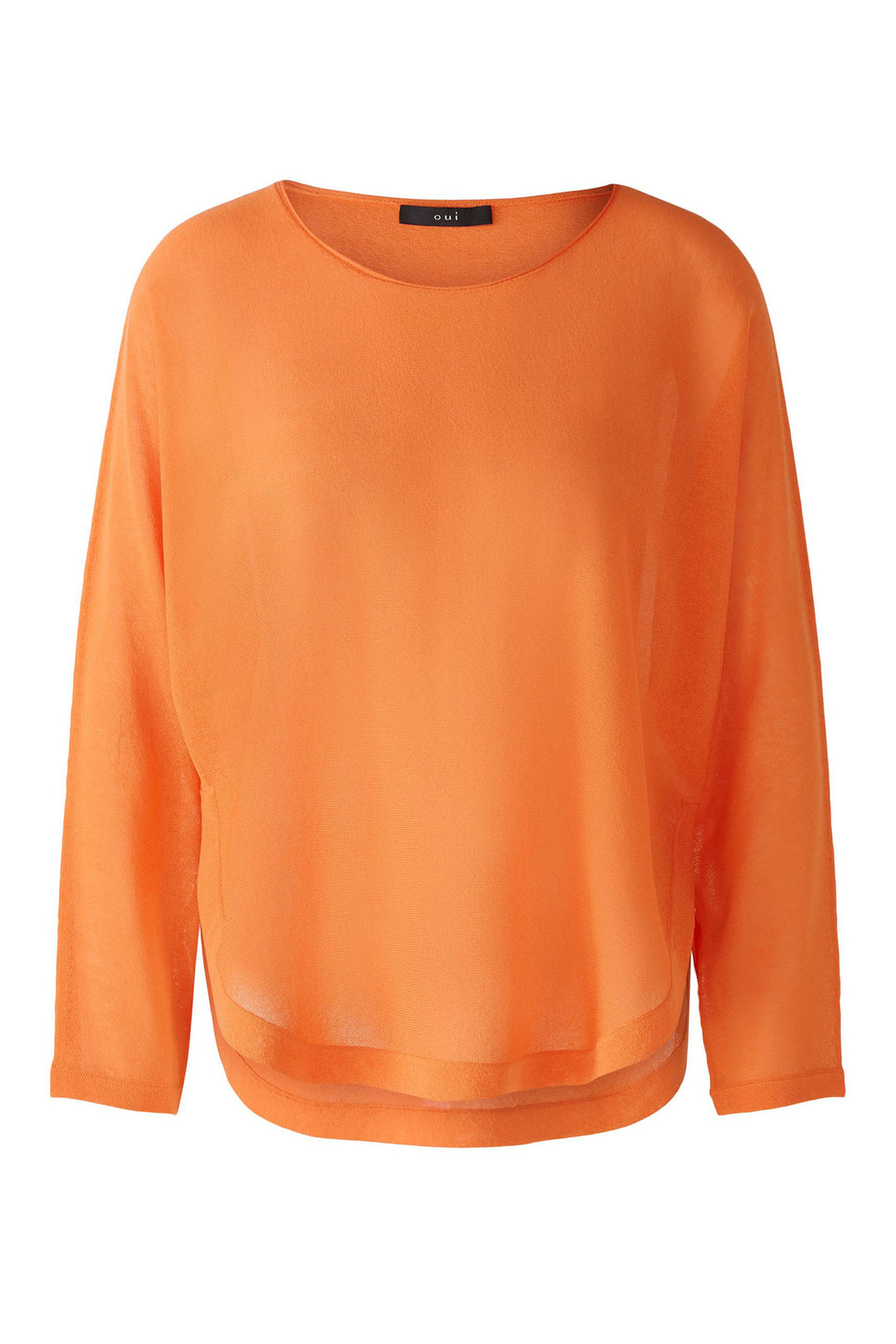 Oui 87457 Vermillion Orange Shirt Hem Jumper - Olivia Grace Fashion