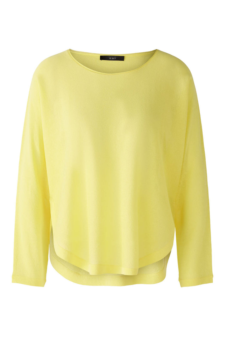 Oui 87457 Yellow Shirt Hem Jumper - Olivia Grace Fashion
