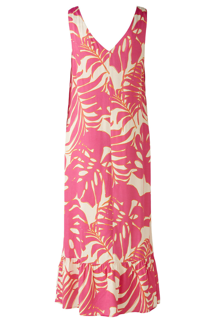 Oui 87549 Pink White Palm Print Sleeveless Dress - Olivia Grace Fashion