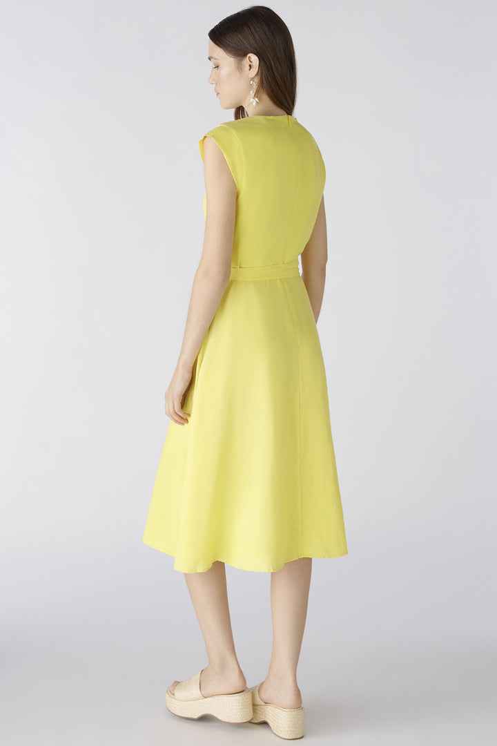 Oui 87553 Yellow Cap Sleeve Linen Dress - Olivia Grace Fashion