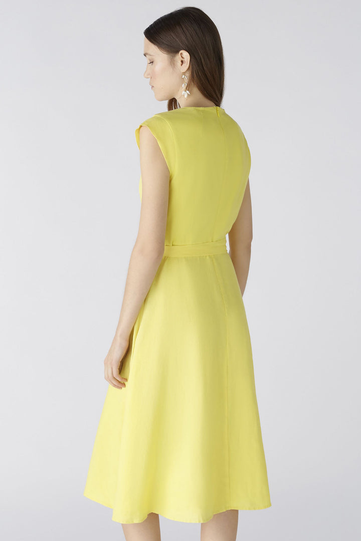 Oui 87553 Yellow Cap Sleeve Linen Dress - Olivia Grace Fashion