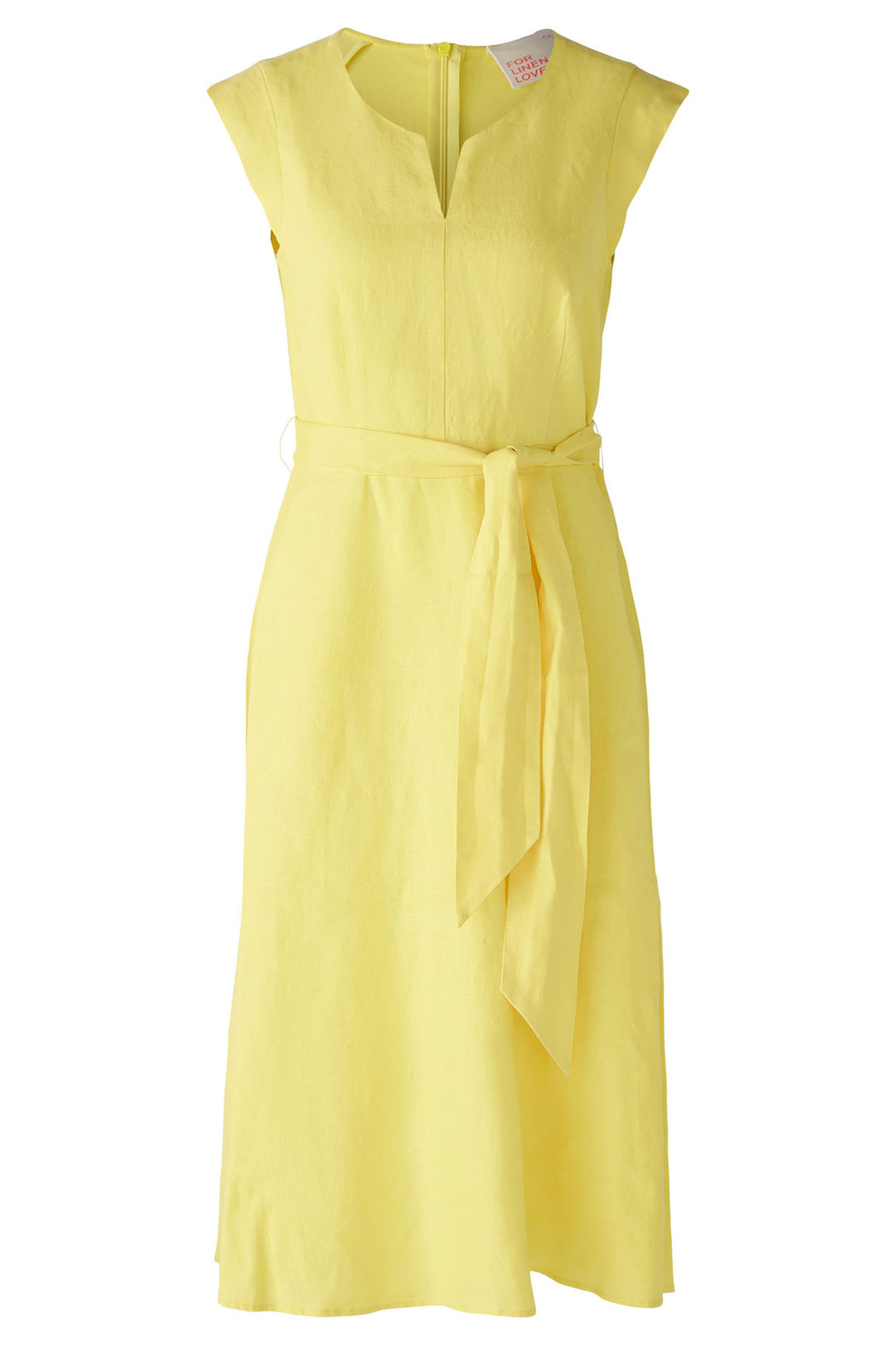 Oui 87553 Yellow Cap Sleeve Linen Dress - Olivia Grace Fashion