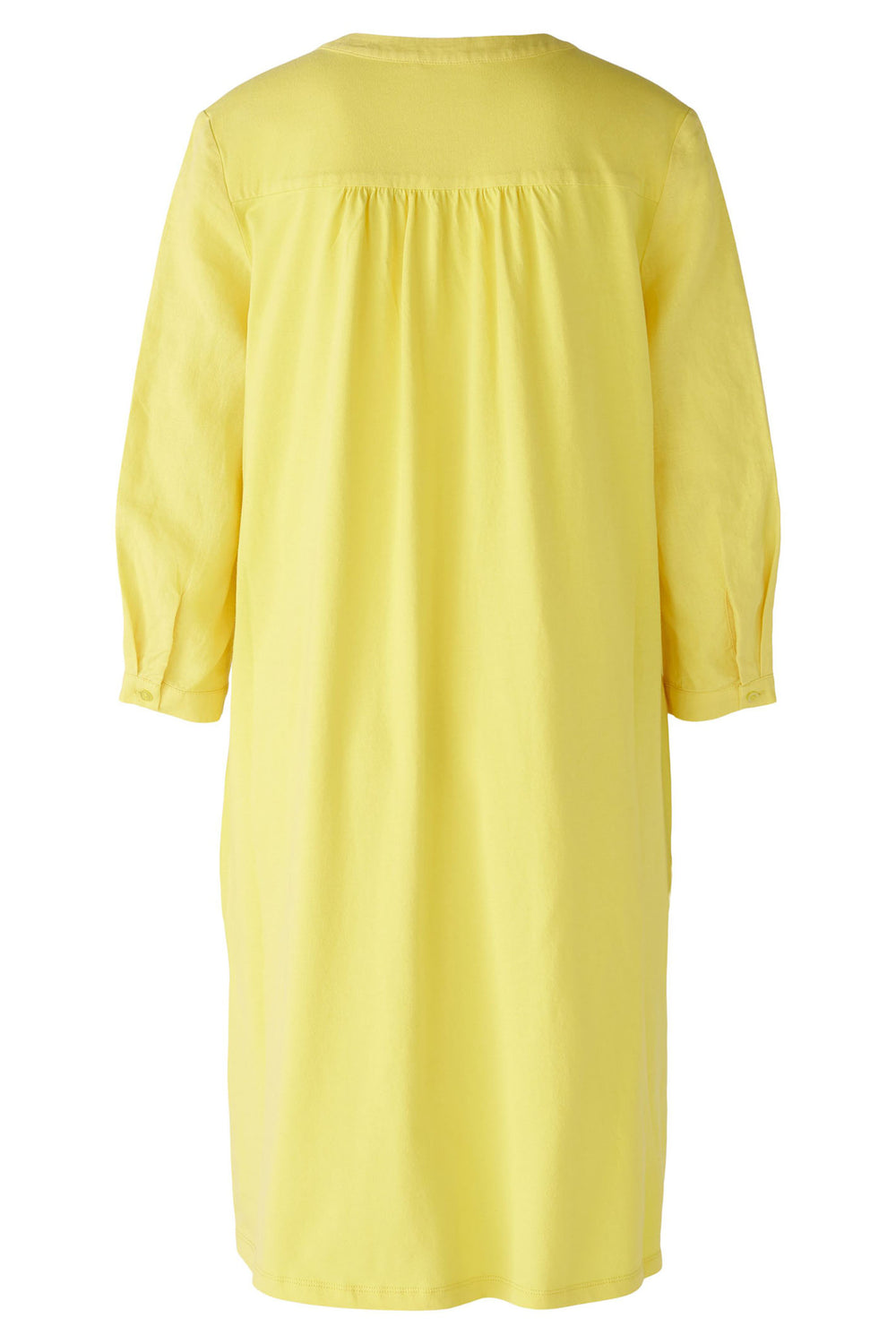 Oui 87560 Yellow Split Neck Linen Dress - Olivia Grace Fashion