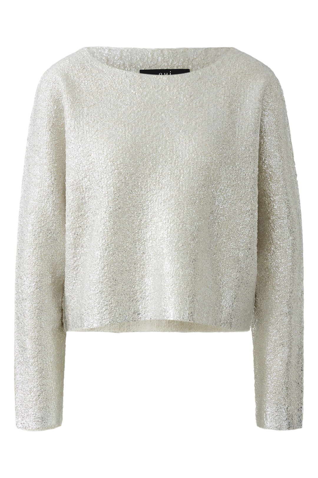 Light gray textured sweater on a white background