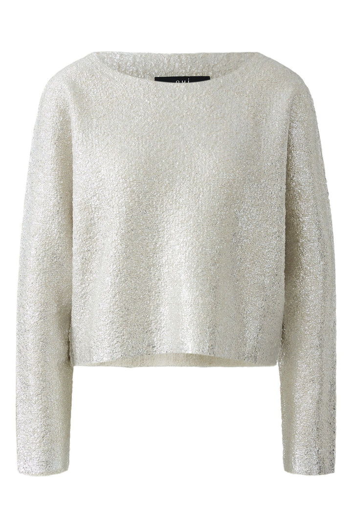 Light gray textured sweater on a white background