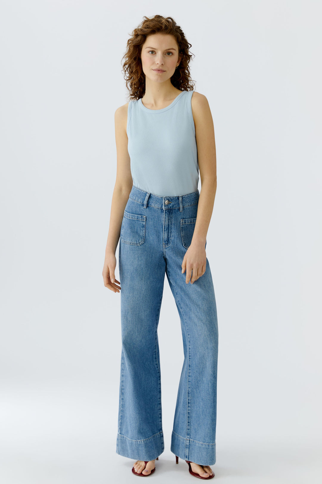 Oui 88608 Filiz Celestial Blue Sleeveless Top 5138