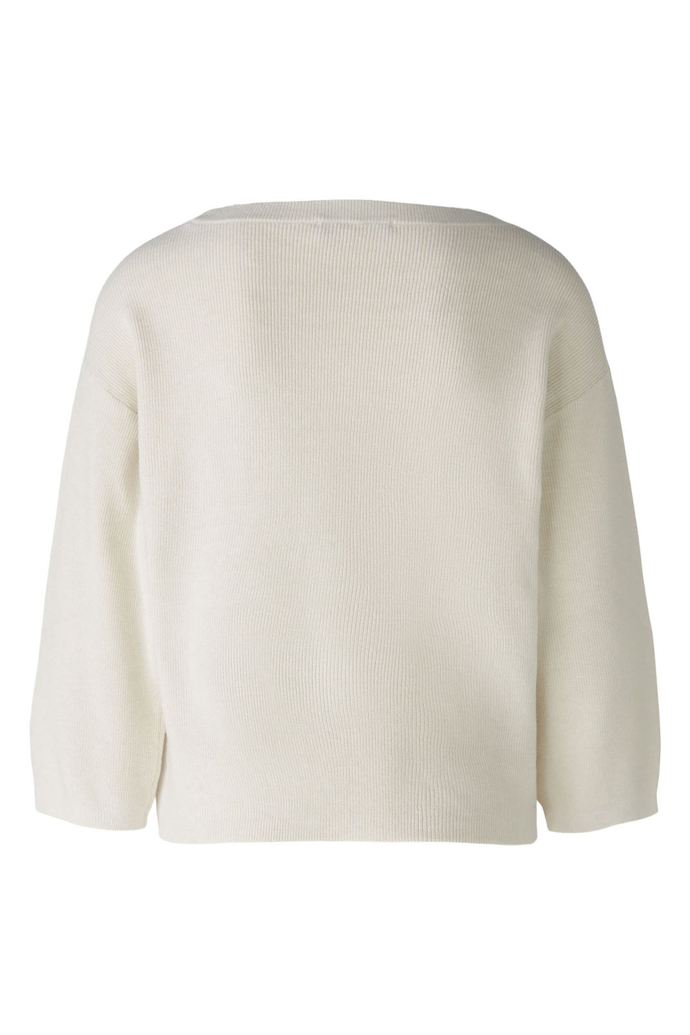 Oui 89186 Off White Knotted Waist Wide Neck Jumper - Olivia Grace Fashion