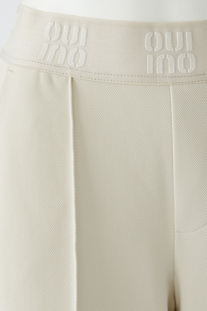 Oui 91737 Offwhite Wide Leg Pull-On Trousers 1136 - Olivia Grace Fashion