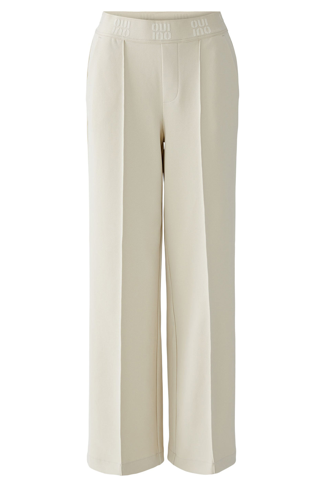 Oui 91737 Offwhite Wide Leg Pull-On Trousers 1136 - Olivia Grace Fashion